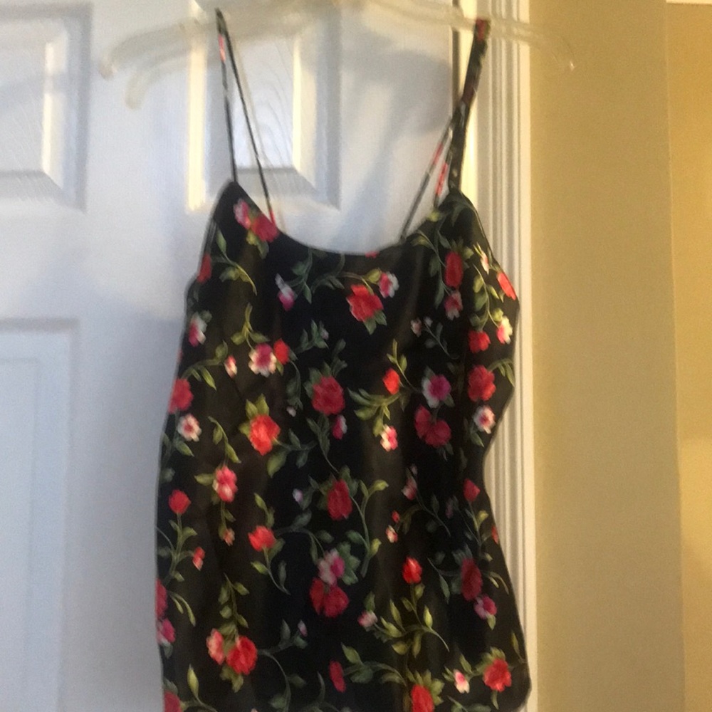 Silky floral print camisole and short set